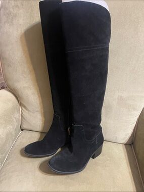 Vince Camuto Black Suede Over-the-Knee Boots